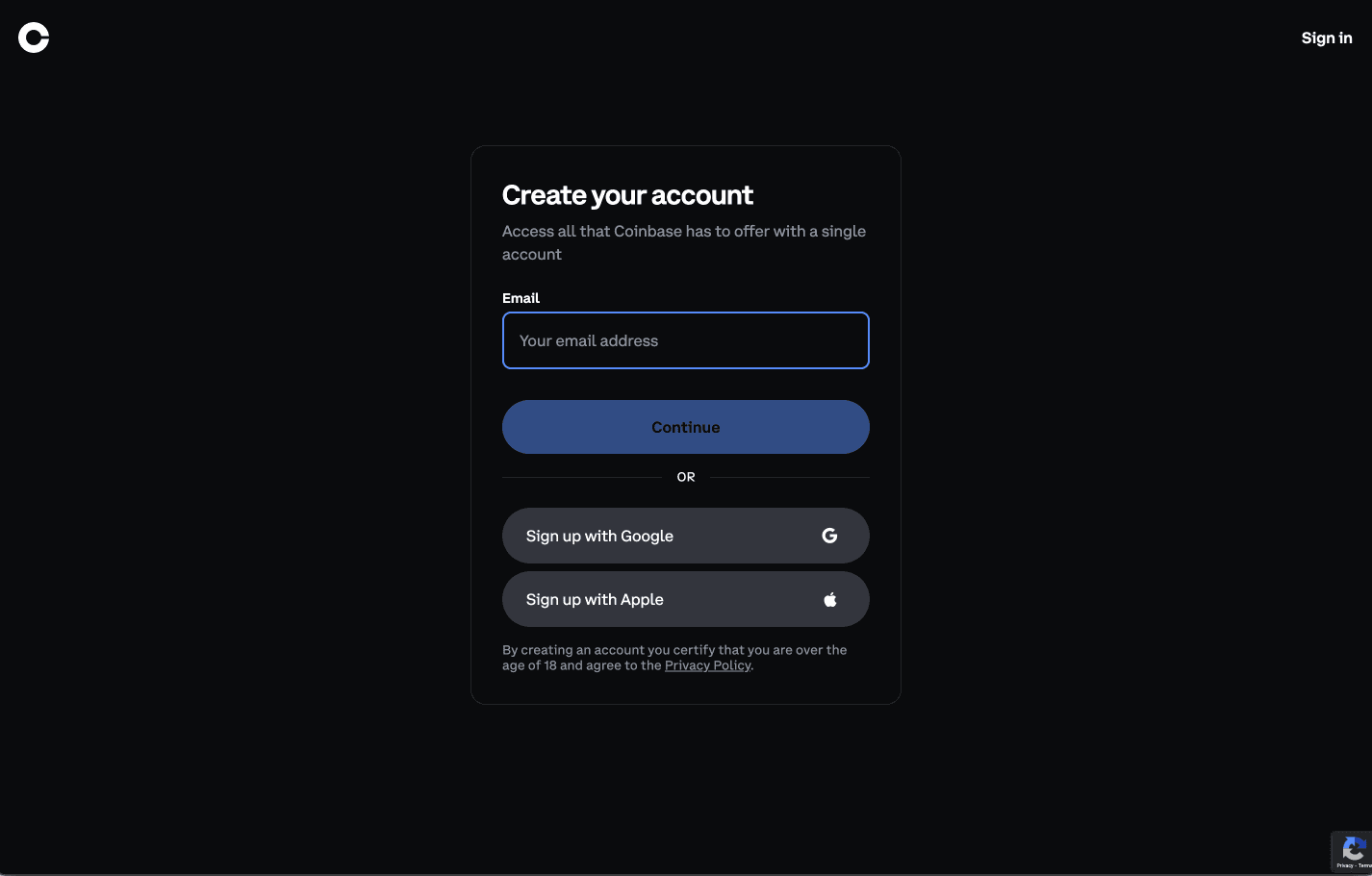 create account